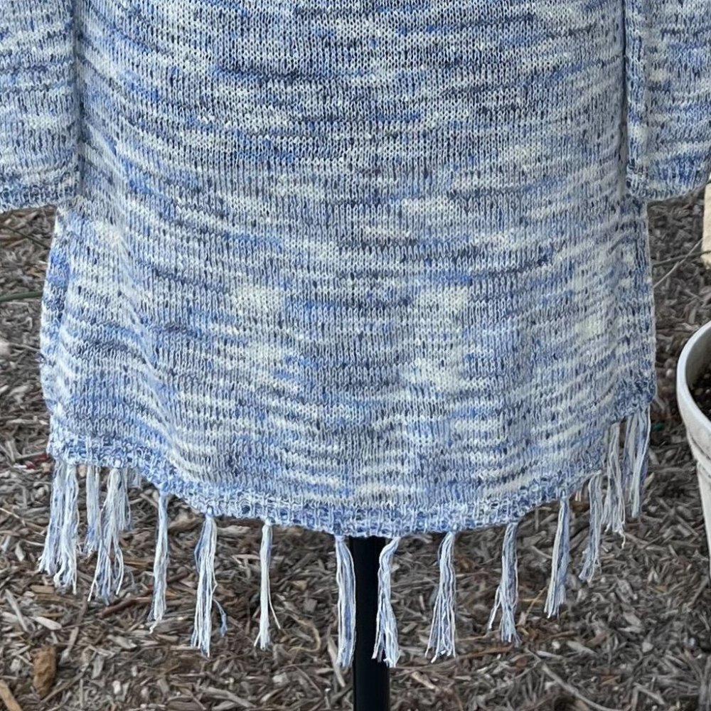 Mudd Blue & White Open Cardigan With Hood Girls Size 16 - Picture 12 of 16